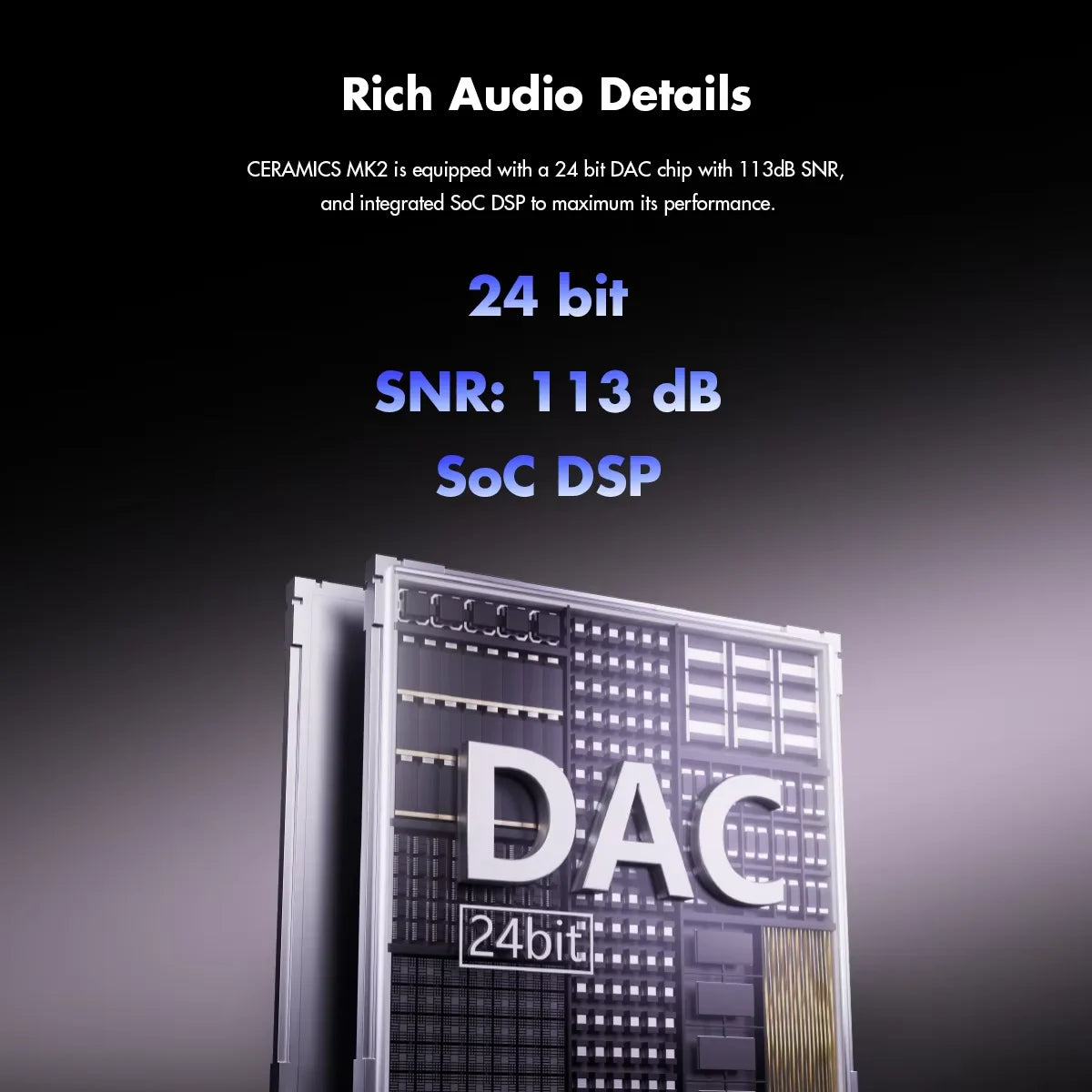 CERAMICS MK2 Wireless Earbuds with 40dB ANC, Hi-Res LDAC and 45H Playtime