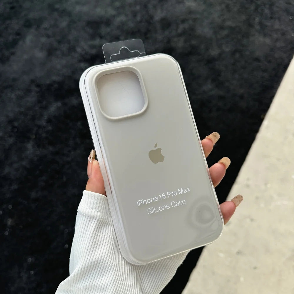 Luxury Liquid SIilicone Solid Candy Color Phone Case for Apple iPhone 17 Pro 16 15 14 13 18 Pro Max Shockproof Cover with Logo