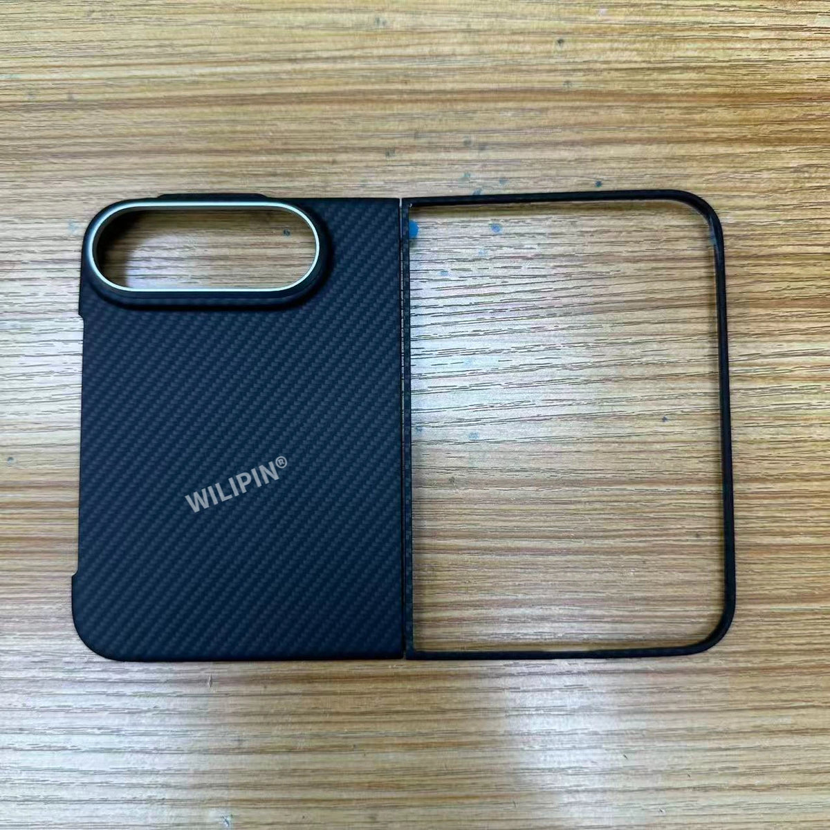 Ultra-thin Metal Alloy Button Aramid Carbon Fiber Pattern for iPhone Duo 18 Fold Protective Case for Magsafe Magnetic Phone Case