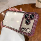 Luxury Electroplate Shockproof Transparent Phone Case For iPhone 18 17 16 15 14 13 12 Pro Max Plus Air Clear Bumper Cases Cover