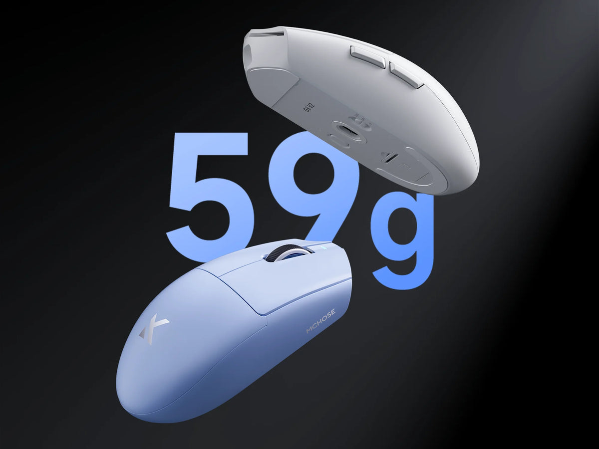 MCHOSE G3 V2 Wireless Gaming Mouse PAW 3395 Sensor Tri-mode 800mAh All-Around Grip Omron Mechanical Switches TTC Silver Wheel