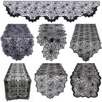 Halloween Table Runner Tablecloth Spider Web Halloween Black Fireplace Mantel Cover for Home Party Halloween Decoration