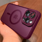 Magnetic Luxury Lens Protector Matte Translucent Case For iPhone 17 18 16 15 14 13 12 Pro Max For Magsafe Wireless Charger Cover
