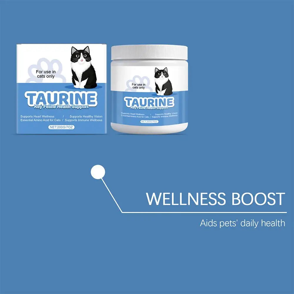 200g Taurine Powder for Cats – Essential Amino Acid Supplement for Heart Health & Function, Supports Cardiac Muscle Health Care