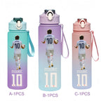 750ML Messi Modrić Neymar Football Star Straw Water Cup Portable Fitness Drink Bottle Kettle Leakproof Drinkware Fans Gifts