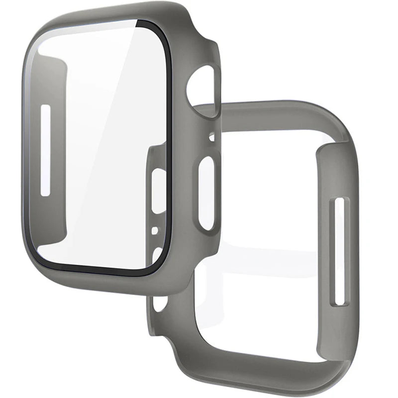 Tempered Glass+Cover For Apple Watch 11 10 9 8 7 46mm 42mm PC Bumper Screen Protector Case iWatch Series 7 6 5 4 SE3 44 40 45mm