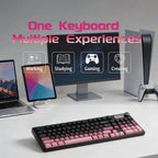 RGB Mechanical Style Keyboard 98 Keys Wireless Tri-Mode Silent with Volume Roller Gradient Keycaps Gaming Setup PC Mac