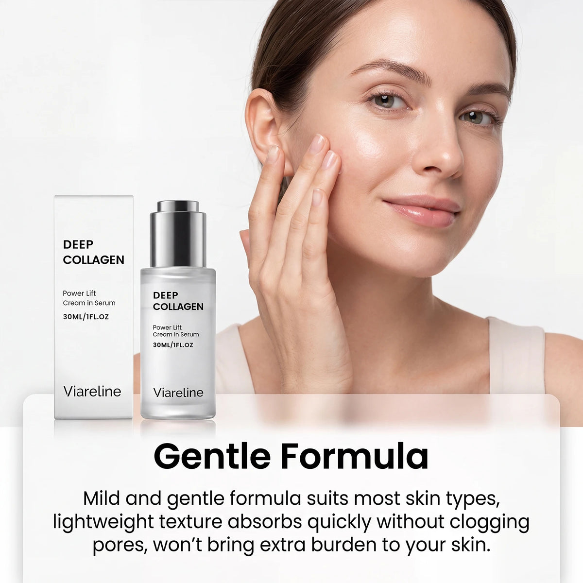 Collagen Face Serum With Hyaluronic Acid for Hydrating and Firming Skin