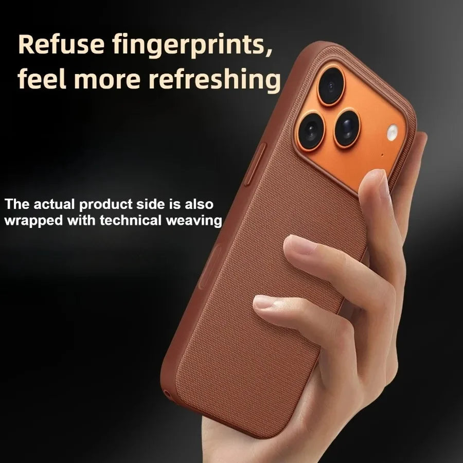 Original Technology Woven Magnetic Case For iPhone 18 17 16 15 14 13 Pro Max Fundas For Magsafe Wireless Charger Official Cover