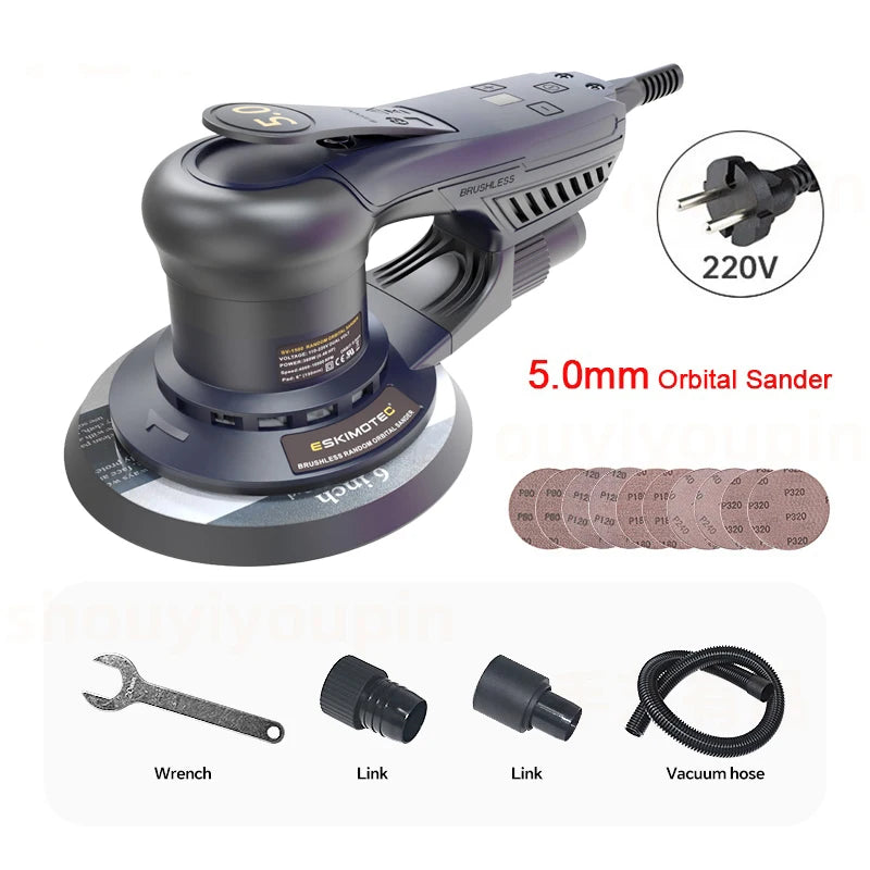 Automotive Brushless Mini Orbital Sander Orbital Grinder Concrete  Grinder for Cars Wall  Machine  Eccentric Grinding Mach