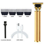 Rechargeable Mens T9 Carving Hair Clipper Vintage Portable USB Cleaning Barber Professional Hair Cutting Machine Beard Trimmer