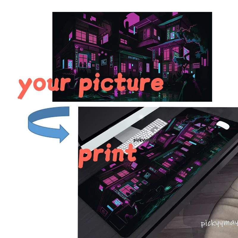 Gaming Mousepads Mousepad Black Cat Large Mouse Mat Office Desk Pads Non-Slip Rubber Gamer Mouse Pad Big Keyboard Mats