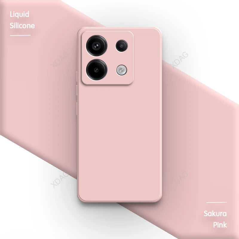 Original Square Liquid Silicone Phone Case for Xiaomi Poco X6 PocoX6 Pro 5G Lens Protection Soft Couples Cover Thin Fundas Coque