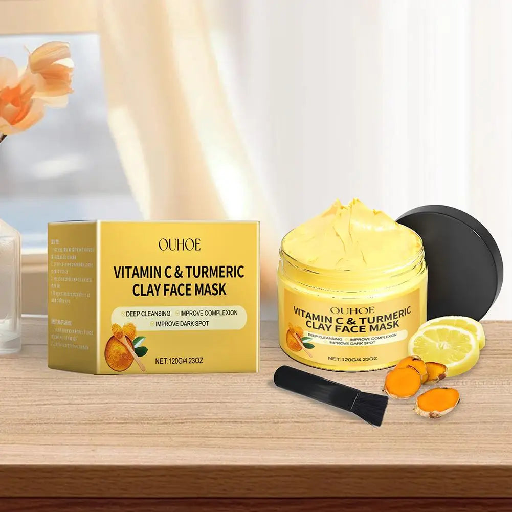 Turmeric Vitamin C Clay Mask Clay for Dull & Blemish-Prone Skin, Deep Cleansing Facial Mask, Face Masks Skincare Oil Control