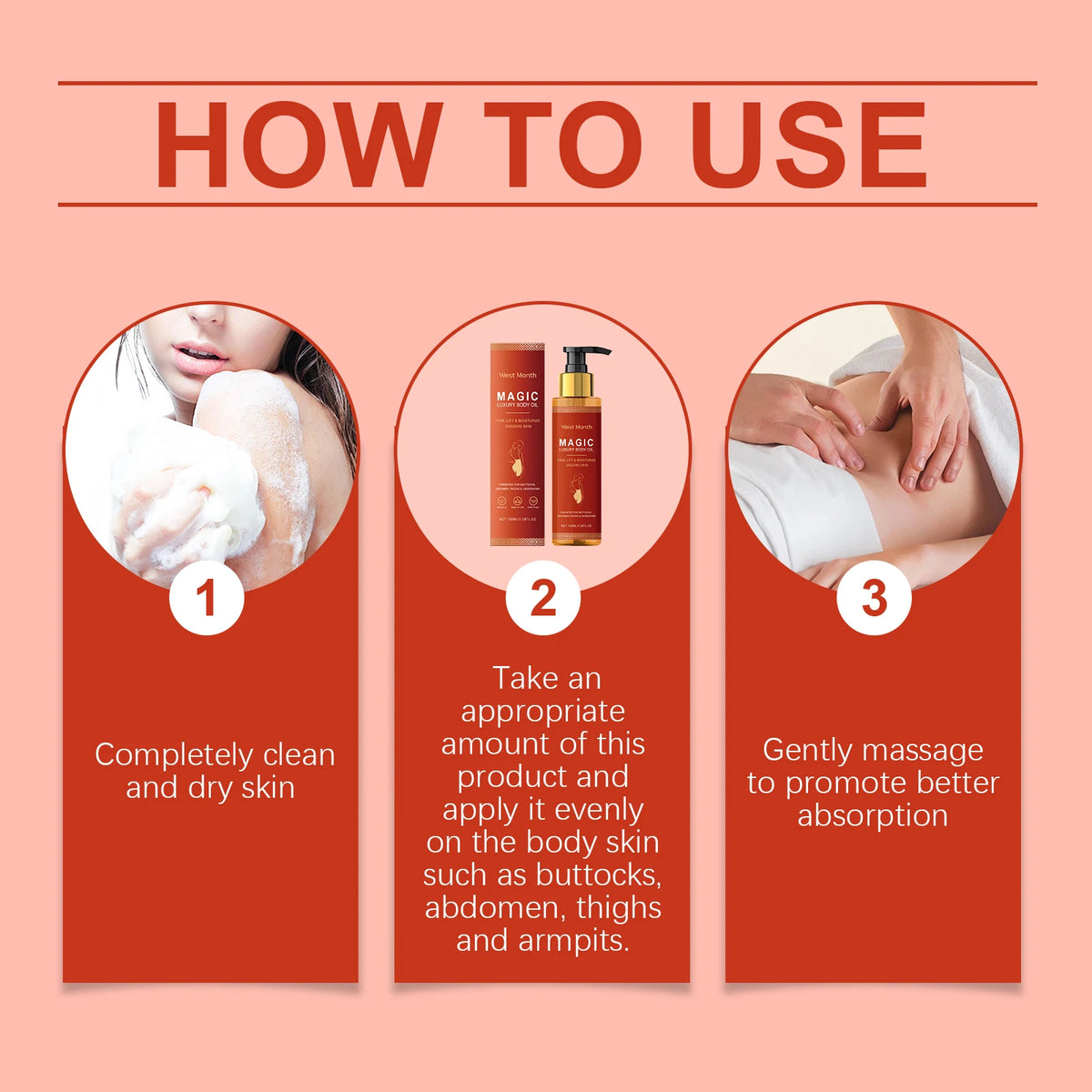 Firming Body Oil for Glowing Skin Improve Dry Moisturizing Anti Cellulite Massage Care Lifting Tighten Lightening Repair Smooth