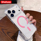 For IPhone17 IPhone18 ProMax Transparent Armour Magnetic Case Shelluxe For iPhone 18 17 Pro Max 17Air Cases Luxury Corners Cover