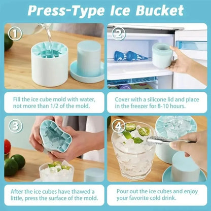 Silikon Eiswürfelform Rund Eiswürfelbehälter Sommer DIY Kühlschrank Gefrierfach Eismaschine Kreative Eiswürfelform Barzubehör