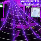 8 Modes Halloween Spider Web Lights Glow Waterproof Luminous Halloween Spider 5m Triangle Scary Giant Spider Bar