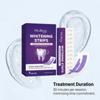 Purple Teeth Whitening Strips 30 Minutes Oral Cleaning Removal Gel Improve Dental Yellowing Oral Care, for With Shade