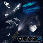 Car Starry Sky Projector Lamp USB Powered Galaxy Night Light With 17‑12 Galaxy Film Flexible Neck Auto Ceiling Romantic Lighting