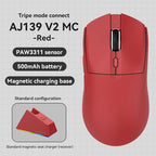 Ajazz AJ139 V2 MC Wireless Gaming Mouse Magnetic Charging Base with Anti Slip Adhesive PAW3311 Sensor Tir Mode Office Mouse