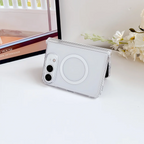 Luxury Clear Shockp Magnetic Wireless Charging Phone Case For iPhone Duo 18 Duo 18 Ultra Hinge Magsafe PC Hard Protect Cover