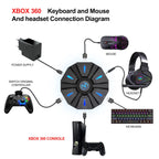 RGB Backlit Gaming Keyboard And Mouse Combo One-Handed Keypad with 3200 DPI Mouse Game Converter for PS4 Xbox Nintendo Switch