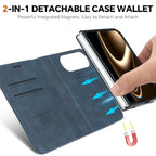 2 in 1 Detachable For Magsafe Magnetic Wallet Card Slot Flip Phone Case For Apple iPhone Duo 18 Fold 2026 PU Leather Cover