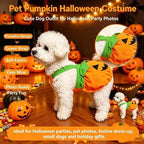 Halloween Pumpkin Pet Costume Cute Pet Dress Funny Pumpkin Outfit Clothes For Small Dogs Cats Teddy Poodle Bichon Party Clothing