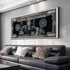 1PC frameless Classic Movie, Scarface Tony Montana Dollar Wall Art, HD Canvas Print Poster, Home, Living Room, Room Decor Painti