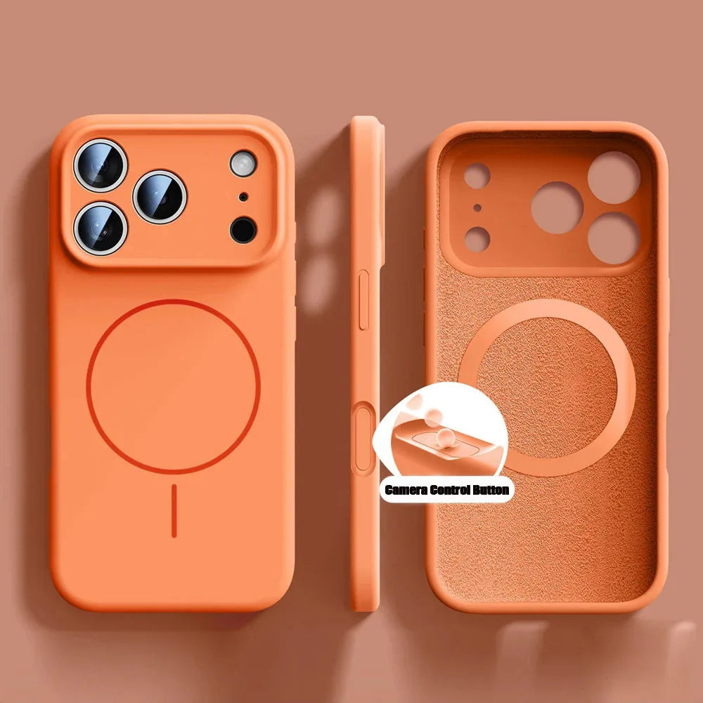 For Magsafe Liquid Silicone Phone Cases For iPhone 18 17 16 15 14 13 12 Pro Max Plus Air Case Magnetic Wireless Charging Cover