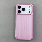 Stripe Luggage Phone case Aluminum Alloy For iPhone 18 Promax 17 16 Pro Max Plus 15 14 pro Matte Shockproof Hard PC Phone Case