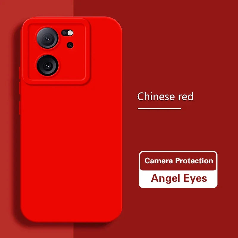 Durable Matte Angel Eyes Case for Xiaomi 13T 13 T Pro Shockproof Soft Square Liquid Silicone Original Mi13T 13TPro 5G Back Cover