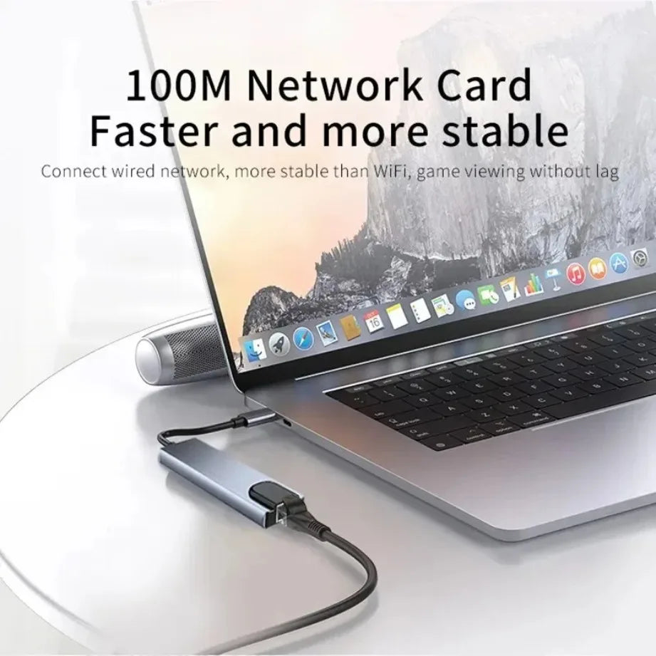 NEW USB C Hub 8In1 7In1 Type C Docking Station with USB3.0/2.0 HDMI SD/TF Card Reader PD Fast Charge for MacBook Notebook Laptop