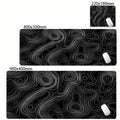 CIFBUY Large Gaming Mouse Pad Black White Strata Abstract Design Non-Slip Office Desk Mat Lock Stitched Edge for Computer Keyboa