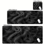 CIFBUY Large Gaming Mouse Pad Black White Strata Abstract Design Non-Slip Office Desk Mat Lock Stitched Edge for Computer Keyboa
