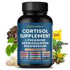 Cortisol Support Supplement - Magnesium, Supports Stress Relief, Calm Mood, Relaxation, Restful Sleep, Focus & Adrenal Health