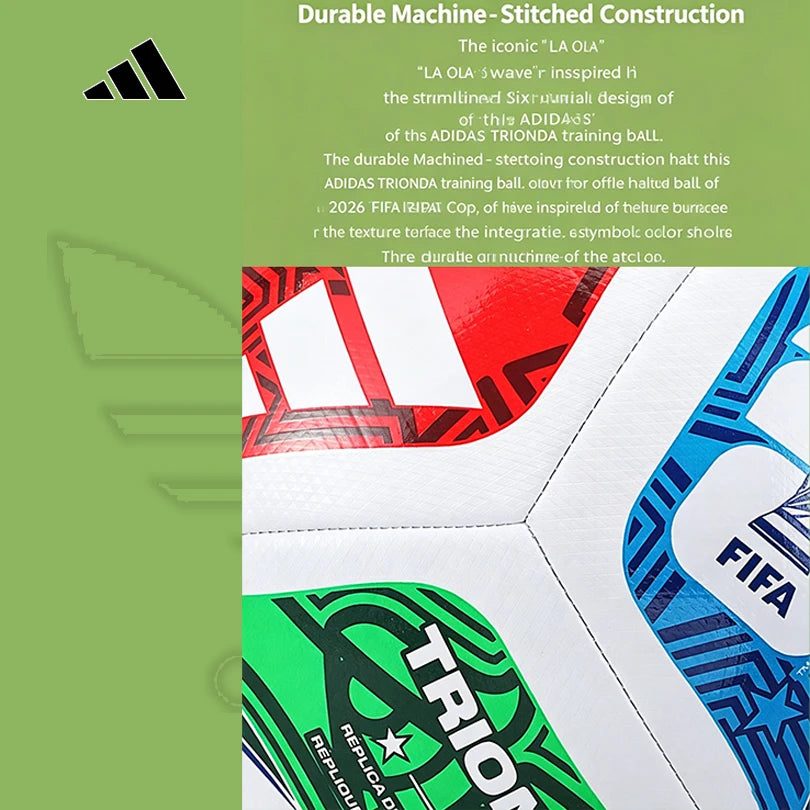 Adidas WC TRN TRIONDA 2026 FIFA World Cup Size 5 Training Soccer Ball Wear Resistant JD8032