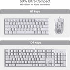 Redragon K630 Dragonborn Hot Swappable 60% Wired Vibrant RGB LED USB Gaming 61 Keys Compact Mechanical Keyboard Pro Software Cus