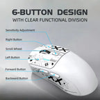 Wireless Mouse Bluetooth 5.4 2.4G Type-C Tri-Mode Rechargeable Gaming Mouse 8000 DPI 1000Hz Lightweight 58g RGB Mouse for PC Laptop Phone Tablet