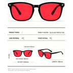Unisex Red Yellow Orange Tinted Anti Blue Light Glasses, Night Sleep Red Lens Filter Eyewear for Eye Strain Relief