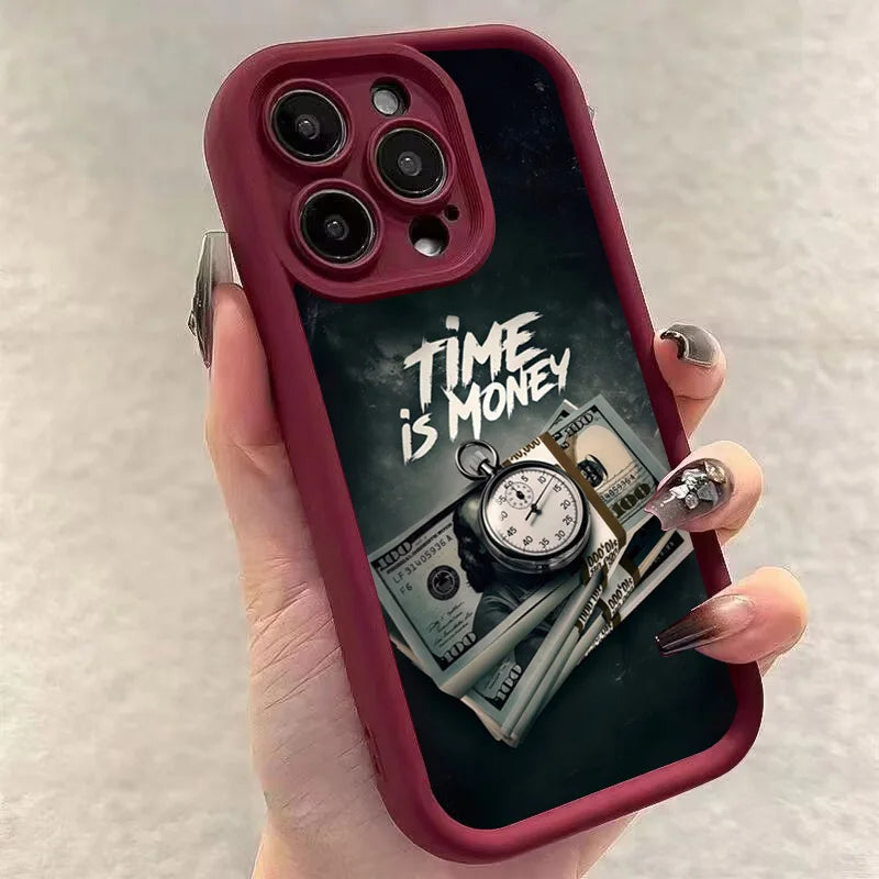 "Time is Money" Print iPhone Case – Soft Cover