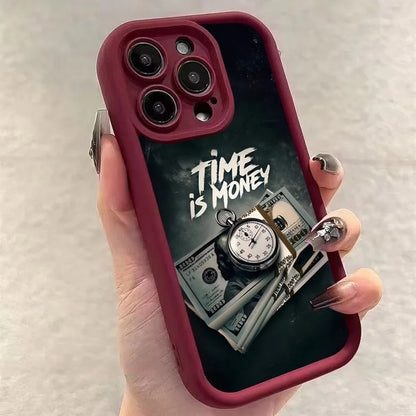 "Time is Money" Print iPhone Case – Soft Cover