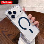 For IPhone17 IPhone18 ProMax Transparent Armour Magnetic Case Shelluxe For iPhone 18 17 Pro Max 17Air Cases Luxury Corners Cover