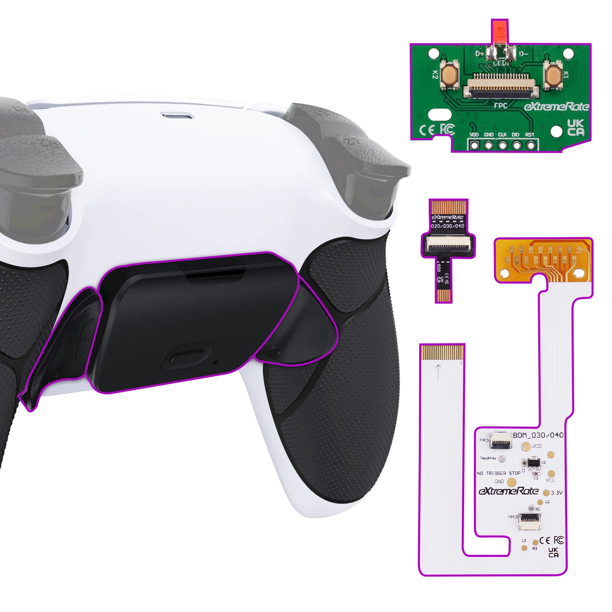 eXtremeRate Back Paddles Programable RISE V3 Remap Kit for ps5 Controller BDM-030/040/050, Upgrade Board Back Shell Back Button