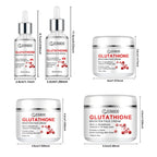 JUINHOU Glutathione Vitamin C Brighten Face Cream and Serum Set Even Skin Tone Niacinamide Anti-Oxidation Radiant Glow Skin