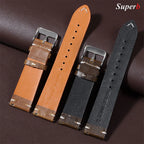 18mm 20mm 22mm Vintage Oil Wax Leather Watchband 19mm 21mm 24mm Universal Stitching Cowhide Strap for Seiko for Omega Watch Band