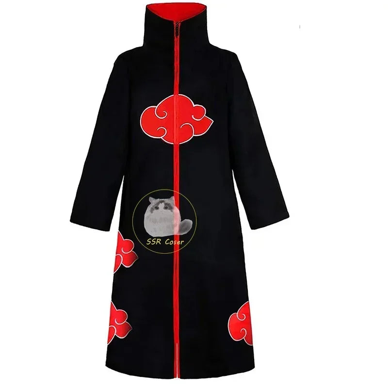 Bilibili Anime Akatsuki Deidara Cosplay Ninja Costume Uchiha Itachi Red Cloud Cloak Robe Cloak Headband Props Halloween Clothes