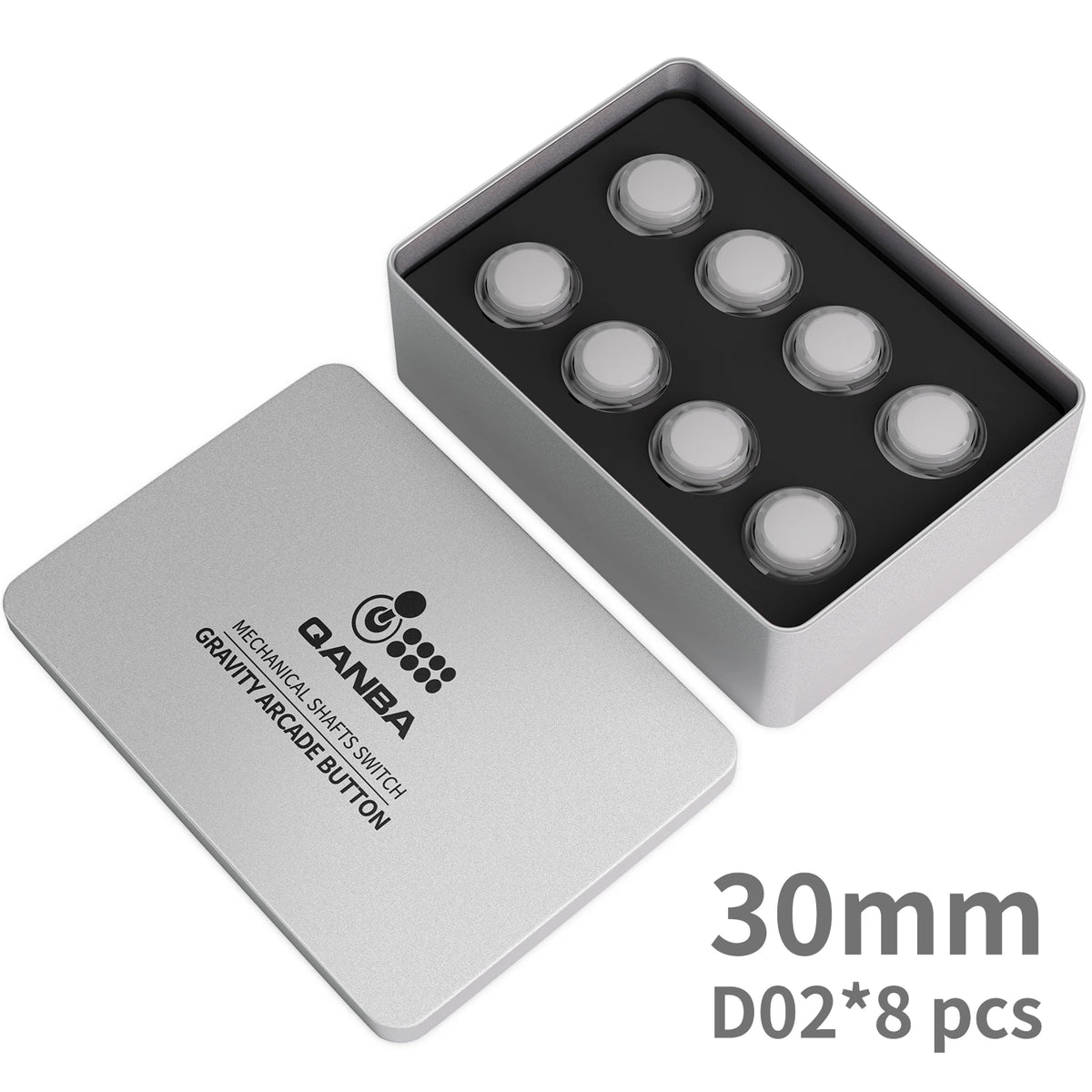 Qanba Gravity KS Mechanical Shafts Silent Pushbutton 24mm/30mm Arcade Button Snap-in (Boxed)