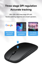 Wireless Mouse Dual Modes Bluetooth-compatibl 2.4G Portable Office Mouse for Laptop Notebook PC MacBook Battery Gaming Mouse